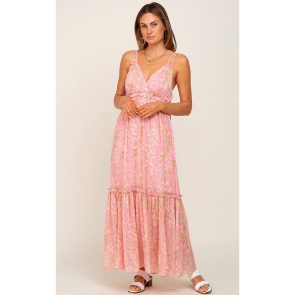 The Post | Luna Maxi Dress Coral, Lined & Adjustable Straps, Size Large - Picture 3 of 12